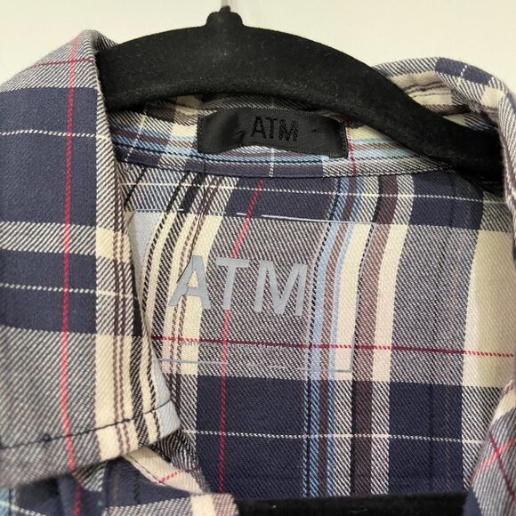 ATM Plaid Shirt Dress S - Picture 3 of 8